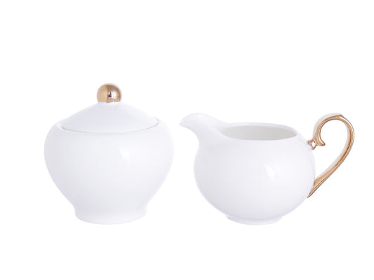 Gold and White Creamer Set
