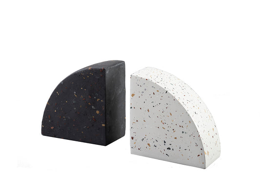 Terrazzo Bookends, Black & White