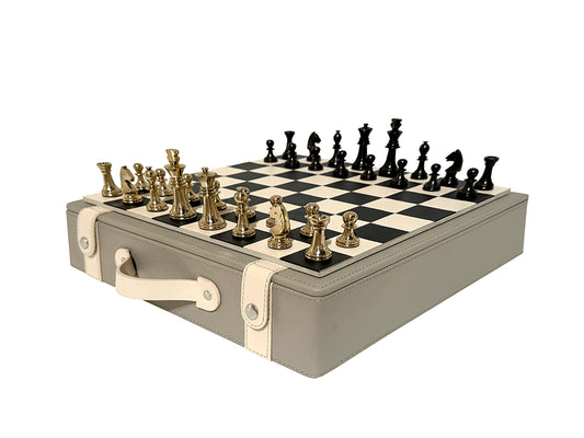 Excelsior Leather Box Chess Set