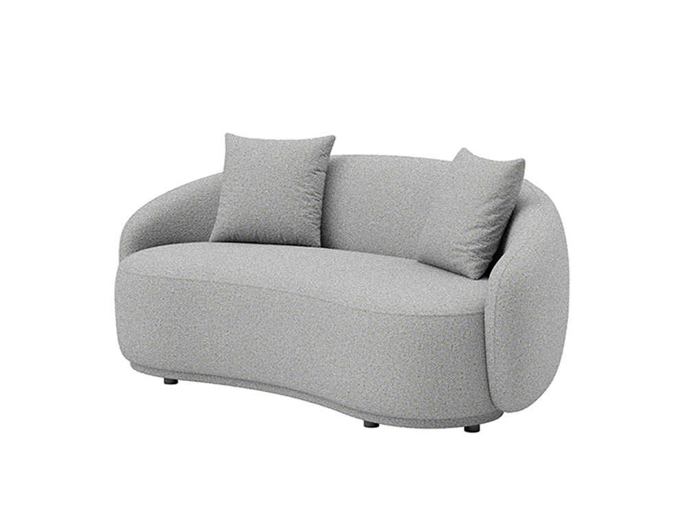Dawn 3 Seater Curved Sofa Hana Light Blue Fabric