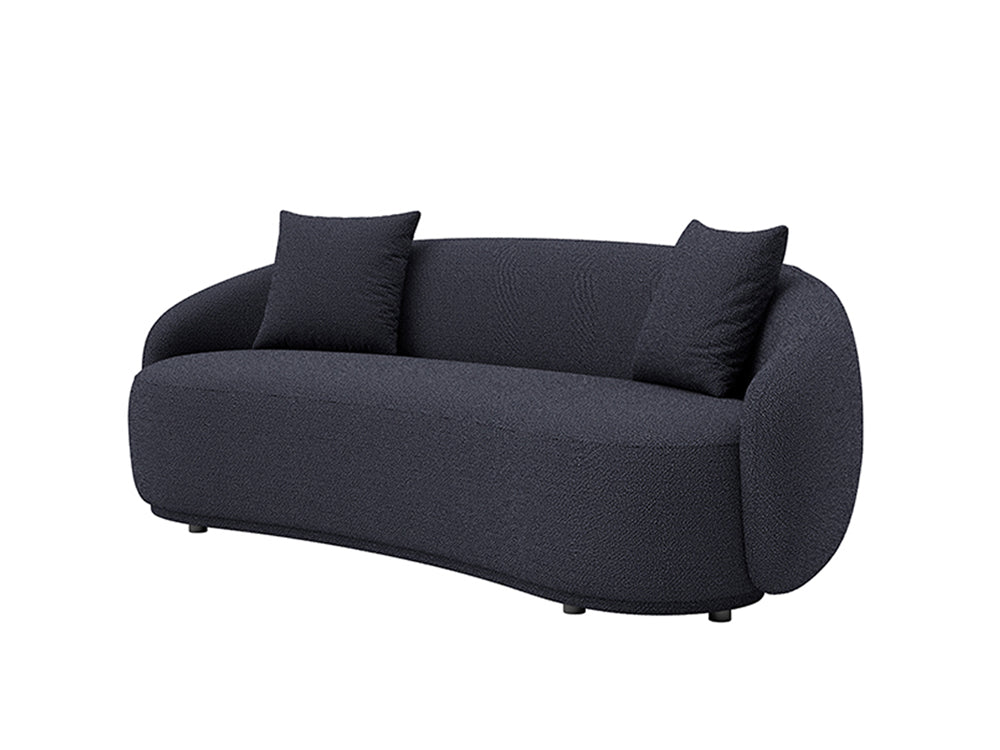 Dawn 4 Seater Curved Sofa Kuka Black Fabric