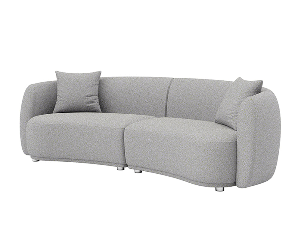 Lilly 4 Seater Curved Sofa Hana Light Blue Fabric