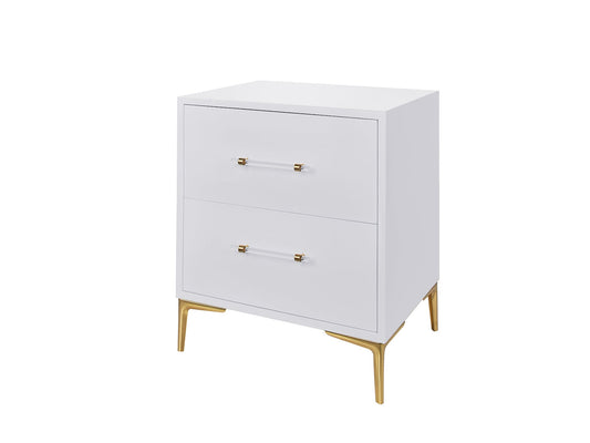 Ariel 2 Drawer Bedside Table Small, White